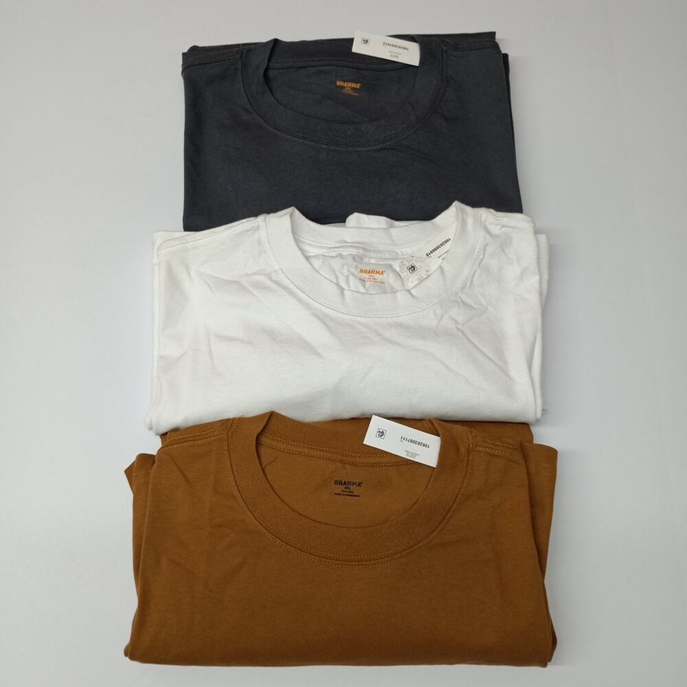 3‎ Brahma T-Shirt 3XL 54-56 Gray, White, Brown Pocket Tee